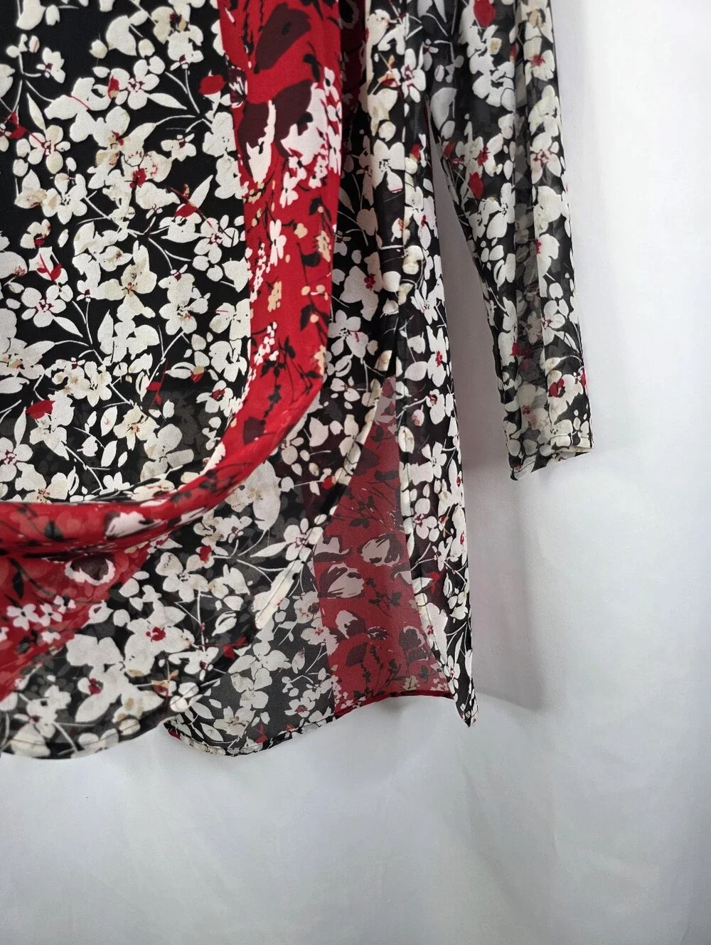 Calvin Klein Womens Size Med Floral Sheer Lined Crew Neck Tunic Dress Multicolor - Picture 6 of 16
